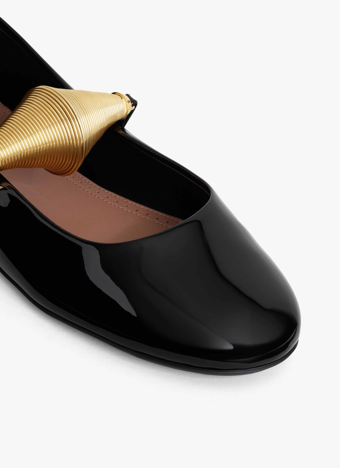 JEWEL BALLET FLATS IN PATENT LEATHER ALAÏA BLACK/GOLD JEWEL BALLET FLATS IN PATENT LEATHER